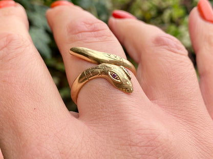 Vintage 9ct Gold Snake Ring