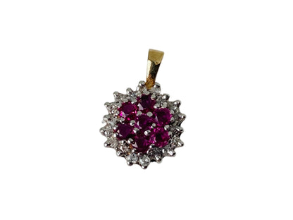 9ct Gold Ruby & Diamond Pendant