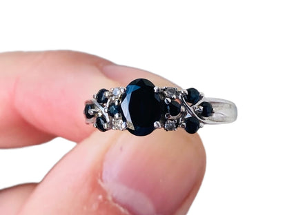 9ct Gold Sapphire & Diamond Ring