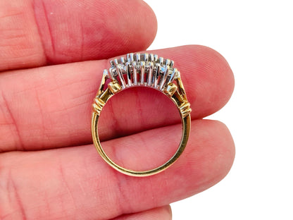 9ct Gold Aquamarine & Diamond Ring