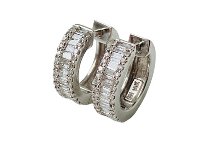 14ct Gold Diamond Hoop Earrings