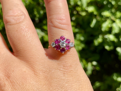 Vintage 18ct Gold Ruby & Diamond Ring