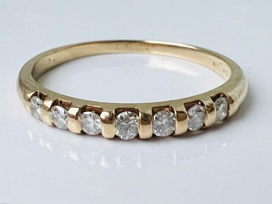 9ct Gold Seven-Stone Diamond Ring