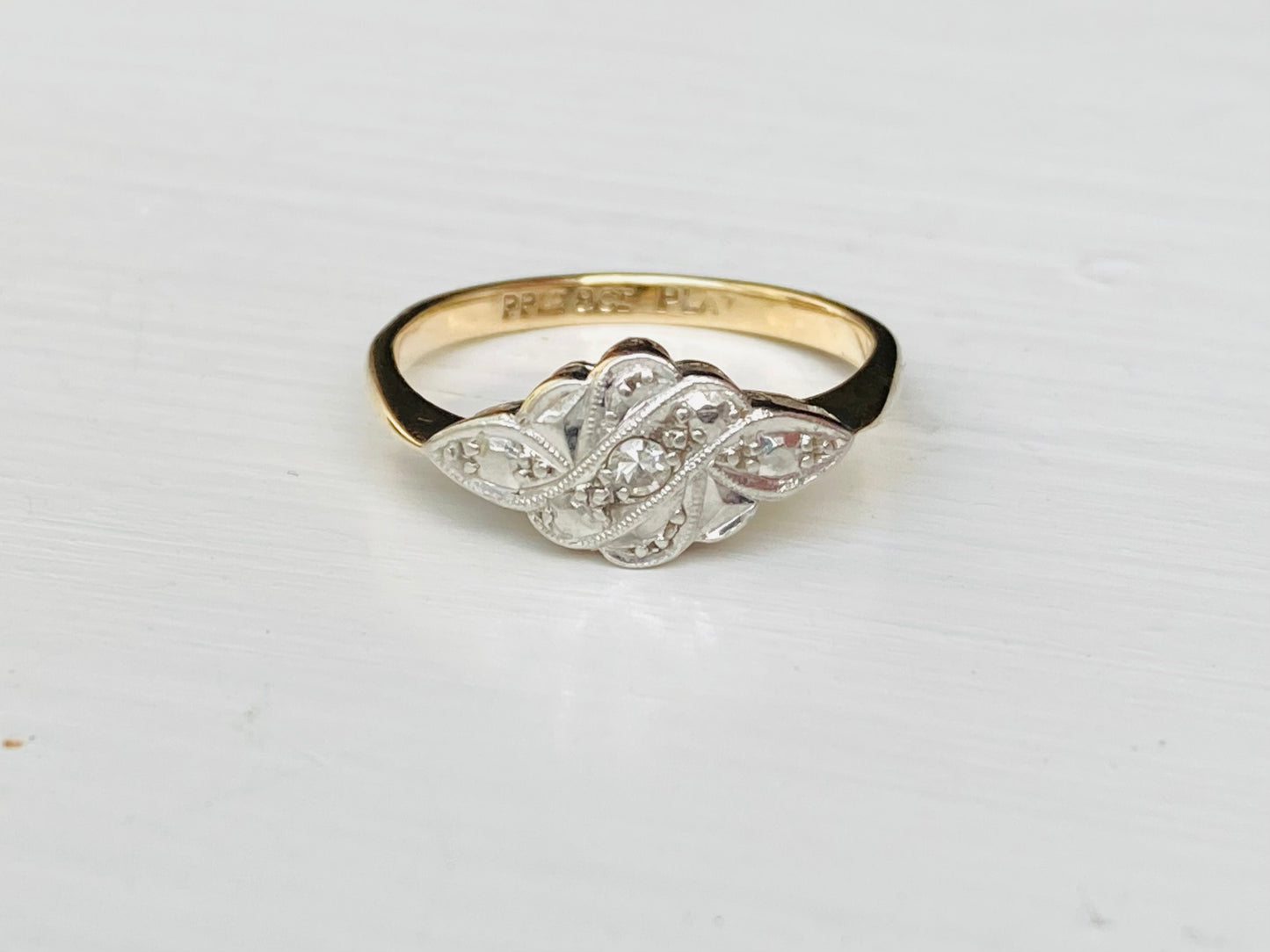 Antique 9ct Gold Diamond Ring