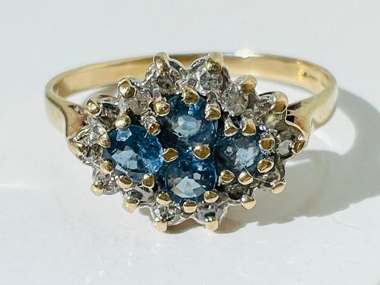 9ct Gold Sapphire & Diamond Ring