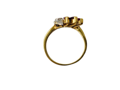 Vintage 18ct Gold Ruby, Sapphire & Diamond Ring