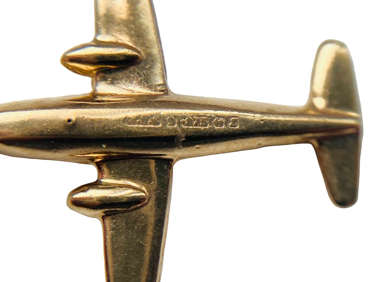 Vintage 9ct Gold Aeroplane Pendant