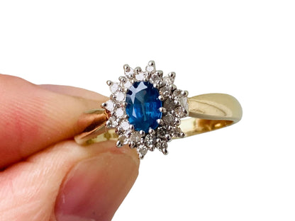 9ct Gold Sapphire & Diamond Ring