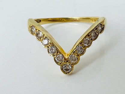18ct Gold Diamond Wishbone/Chevron Ring