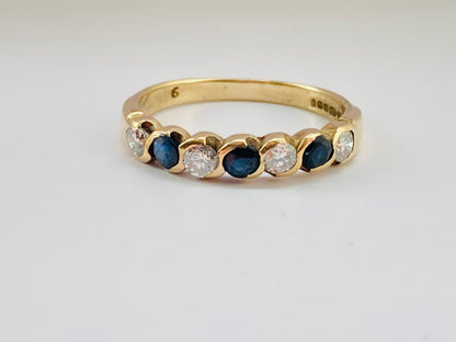 9ct Gold Sapphire & Diamond Ring