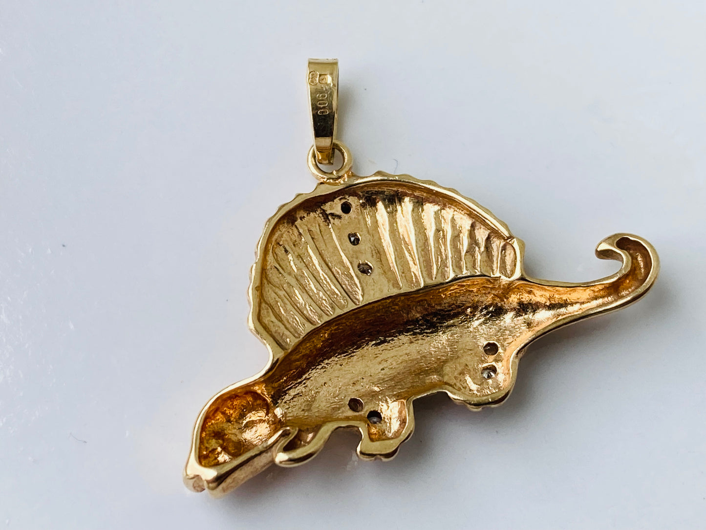 9ct Gold Diamond Dinosaur Pendant