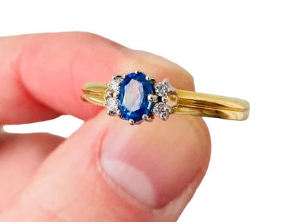 Vintage 18ct Gold Sapphire & Diamond Ring