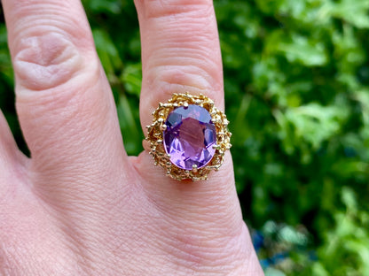 Vintage 9ct Gold Amethyst Ring