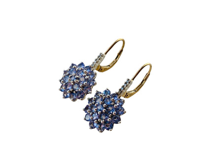 9ct Gold Tanzanite & Diamond Earrings