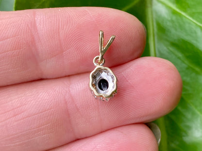 9ct Gold Sapphire & Diamond Pendant