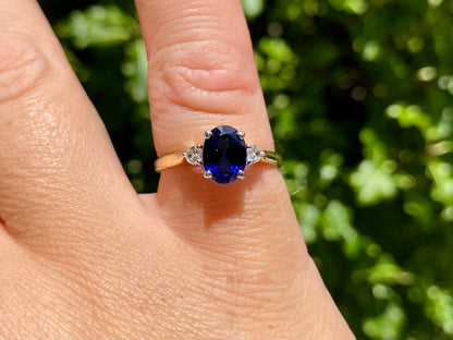 9ct Gold Synthetic Sapphire Ring