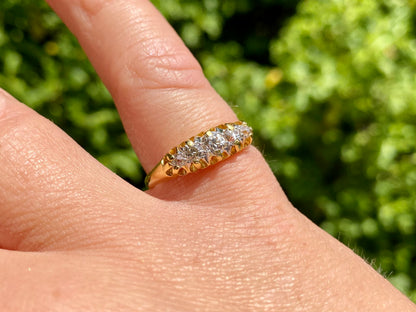 Antique 18ct Gold Five-Stone Diamond Ring