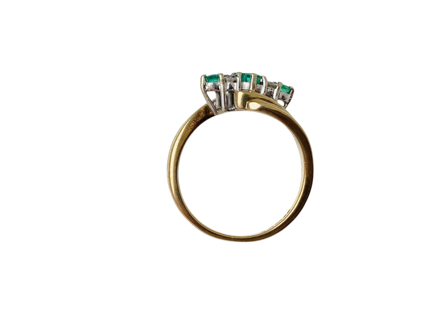 Vintage 9ct Gold Emerald & Diamond Ring