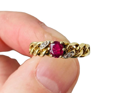 14ct Gold Ruby & Diamond Ring