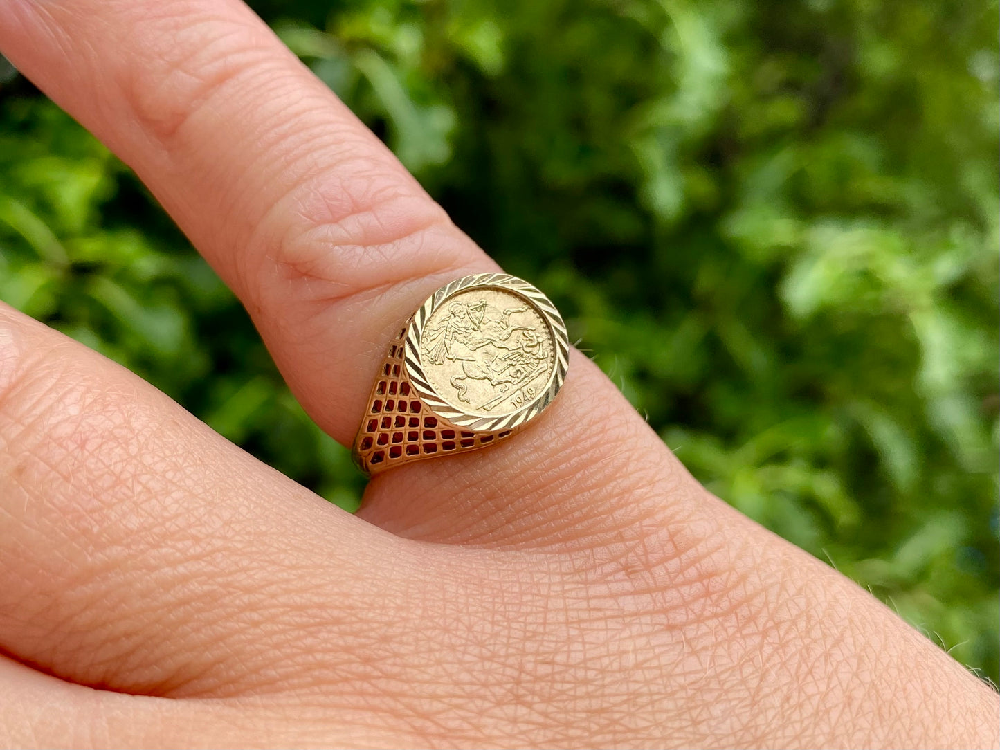 9ct Gold Coin Ring