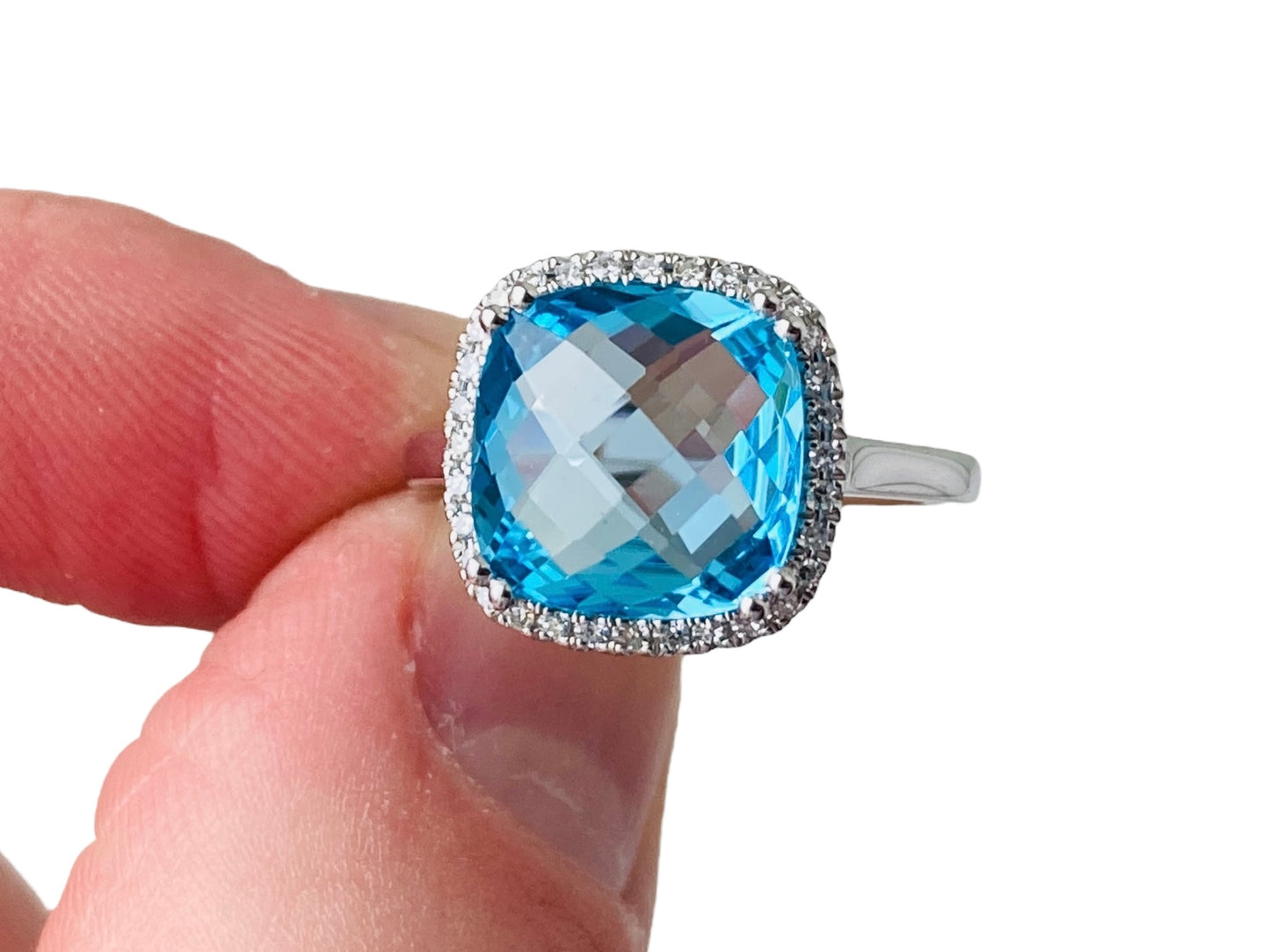 9ct Gold Topaz & Diamond Ring