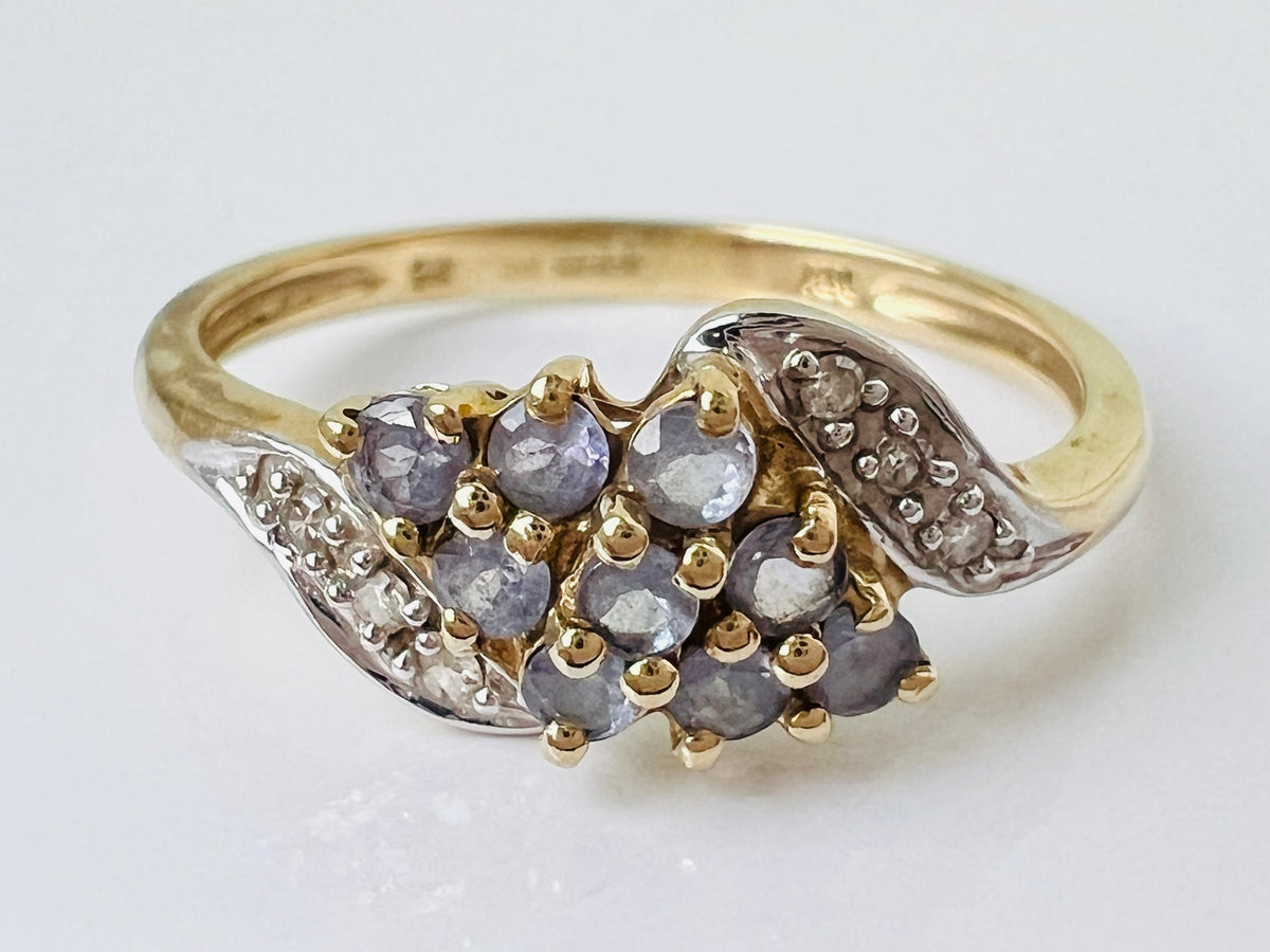 9ct Gold Tanzanite & Diamond Ring
