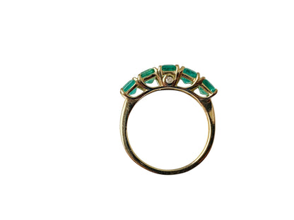 9ct Gold Emerald & Diamond Ring