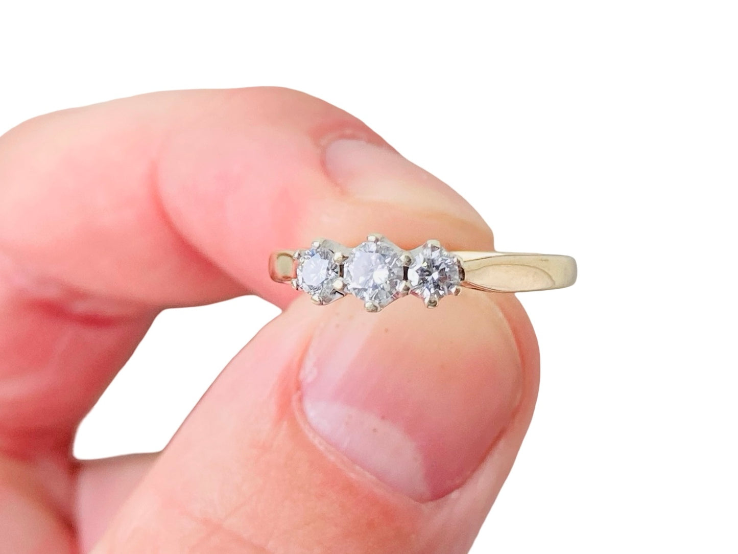 9ct Gold Three-Stone 0.33ct Diamond Ring