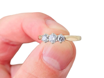 9ct Gold Three-Stone 0.33ct Diamond Ring