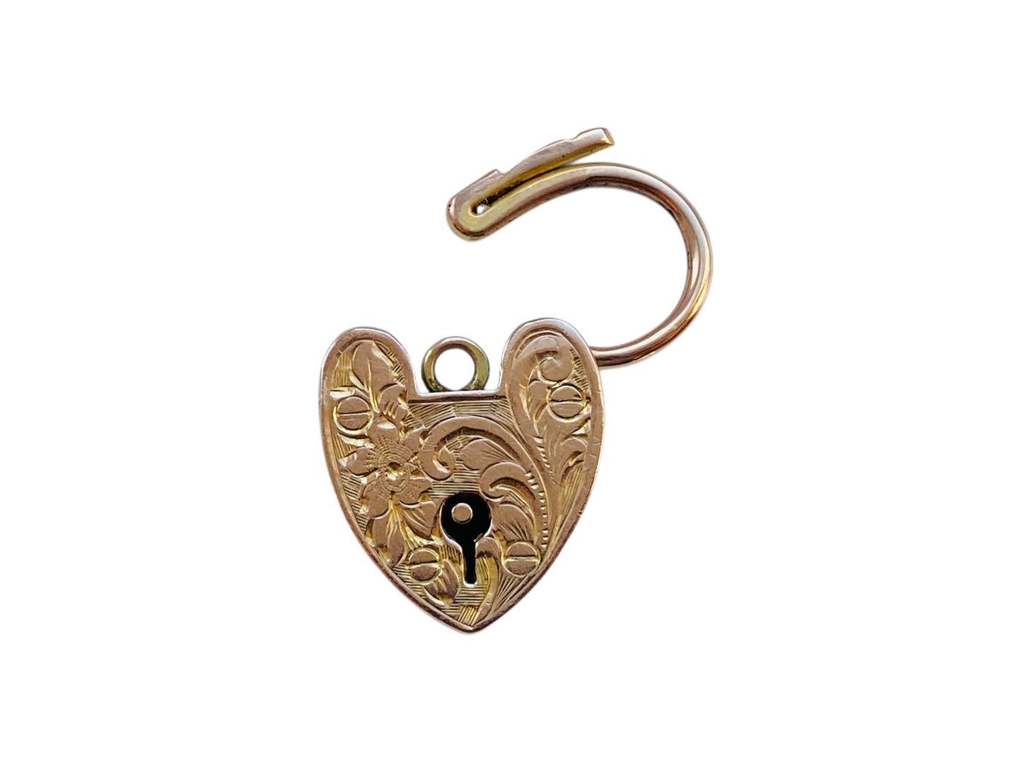 Antique 9ct Gold Heart Padlock Clasp