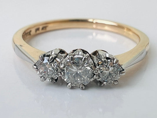 Antique 18ct Gold Three-Stone Diamond Ring