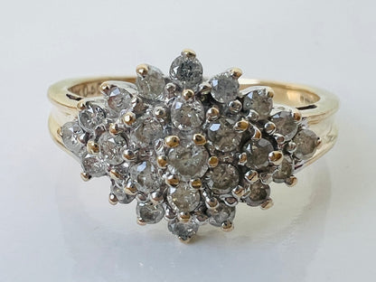 9ct Gold 0.50ct Diamond Cluster Ring