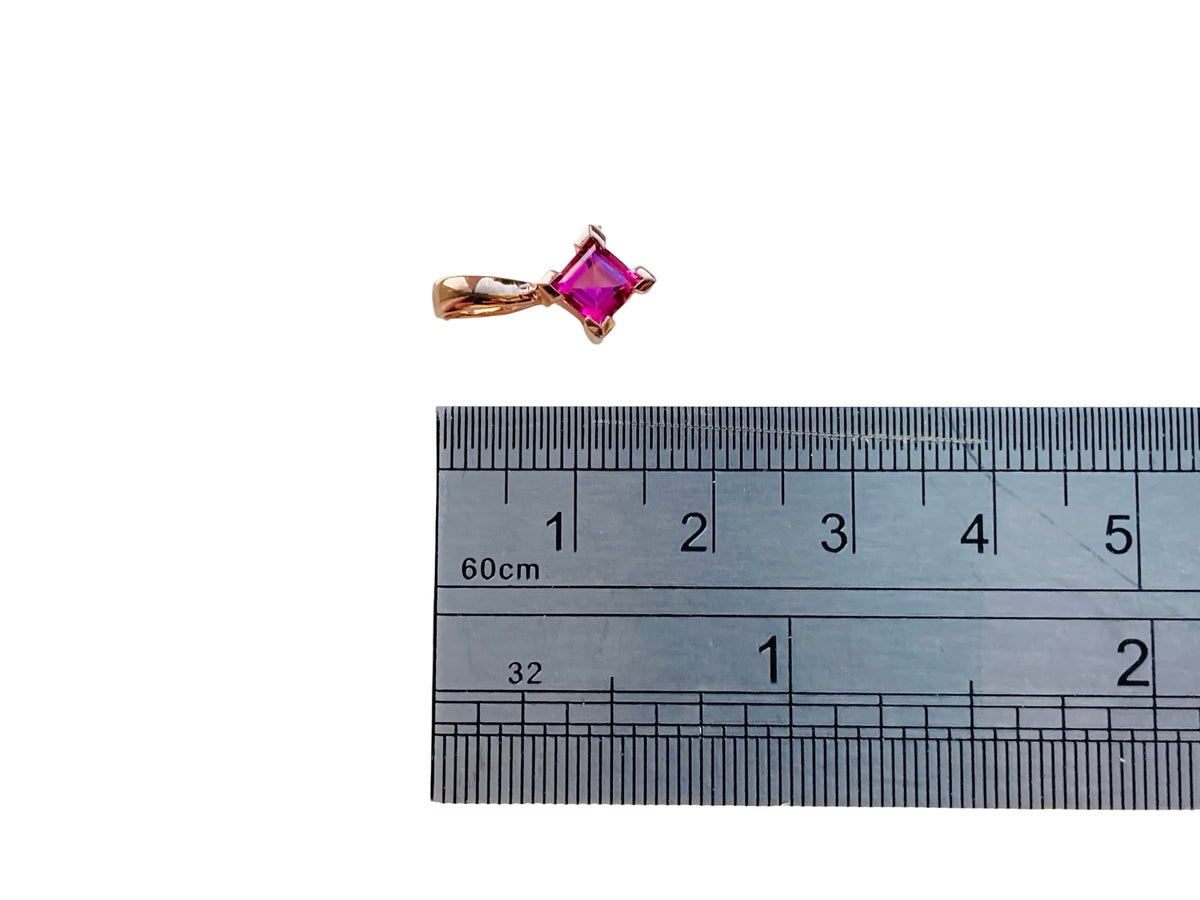 9ct Rose Gold Pink Sapphire Pendant