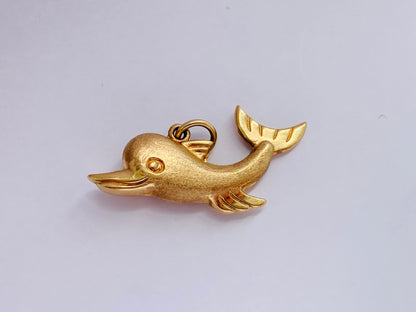 Vintage 9ct Gold Dolphin Charm or Pendant