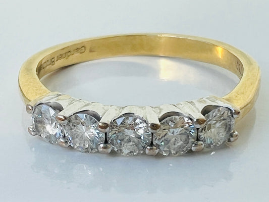 Vintage 18ct Gold Five-Stone Diamond Ring