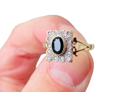 9ct Gold Sapphire & Diamond Ring