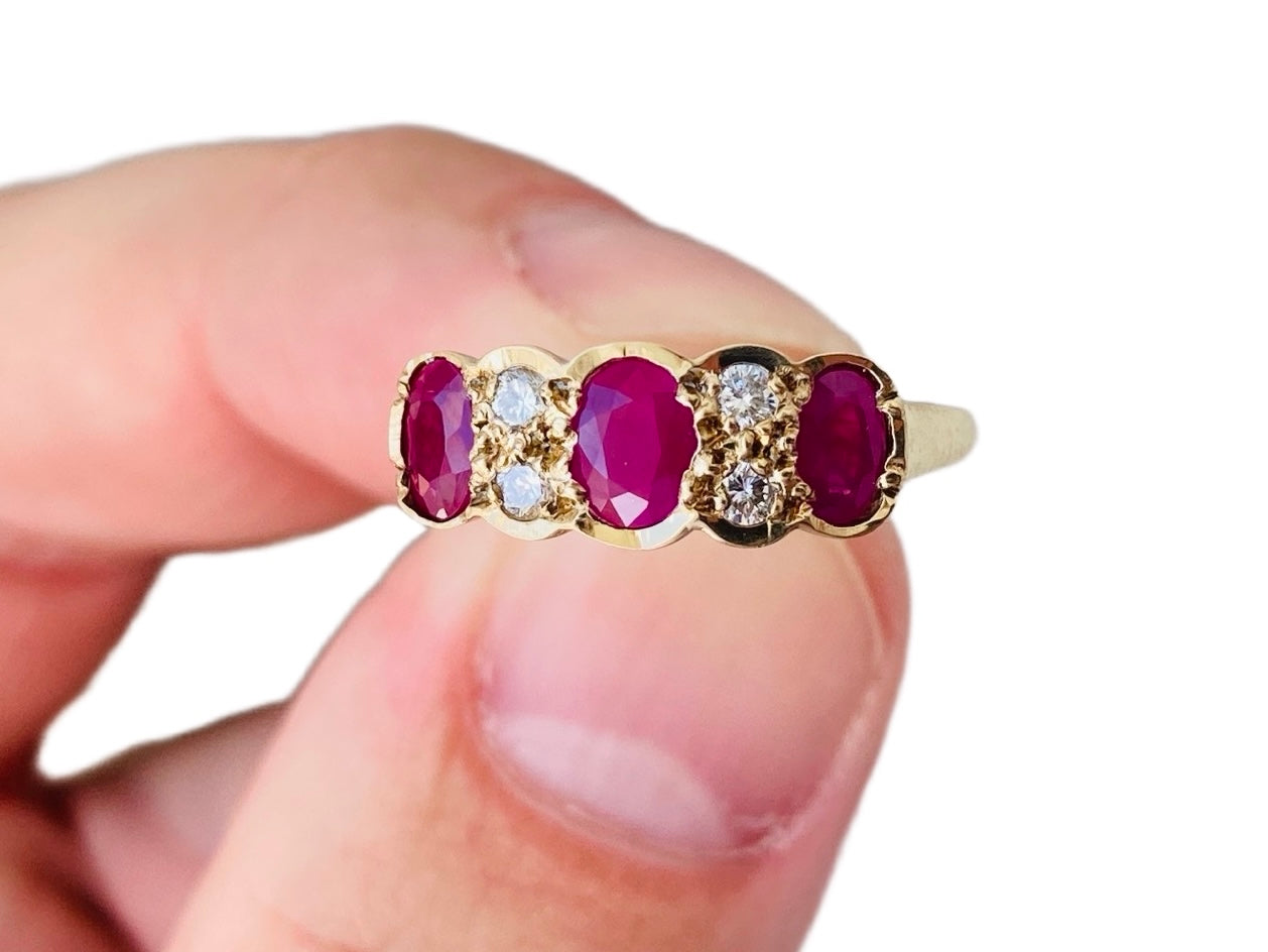 9ct Gold Ruby & Diamond Ring