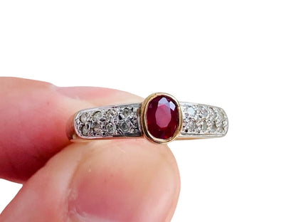 9ct Gold Ruby & Diamond Ring