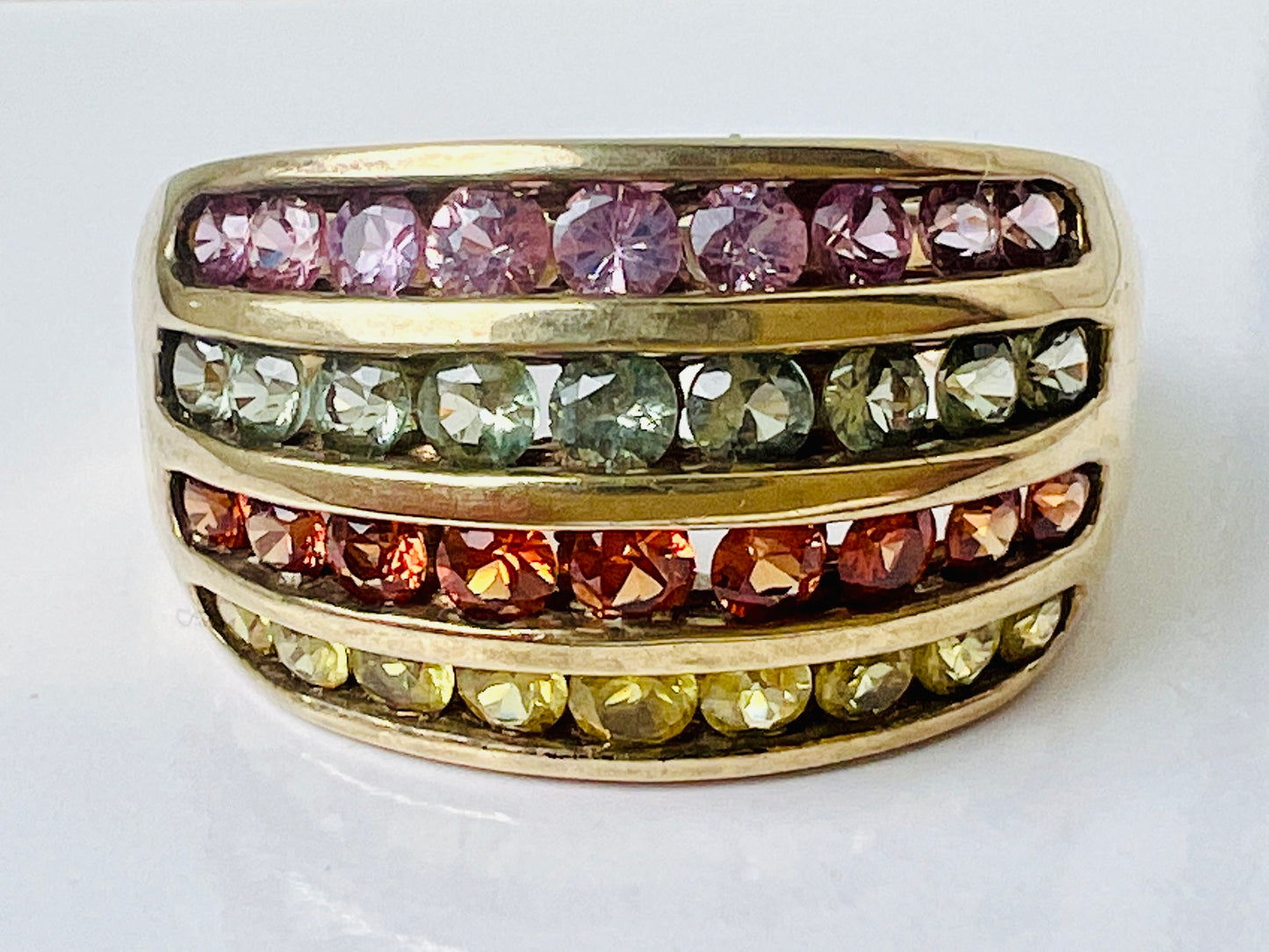 9ct Gold Multi-Coloured Sapphire Ring
