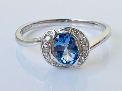 9ct Gold Tanzanite & Diamond Ring