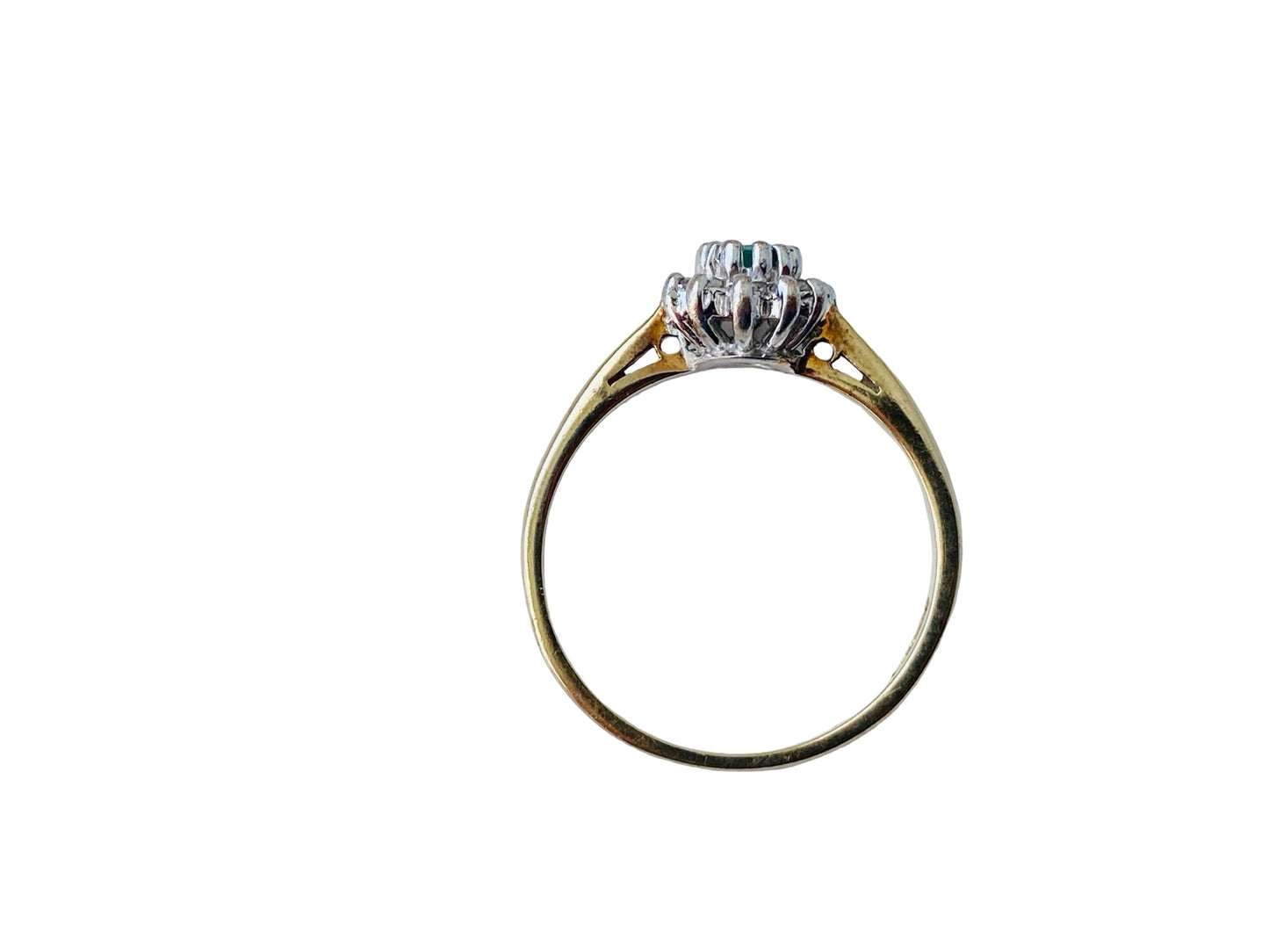 9ct Gold Emerald & Diamond Ring