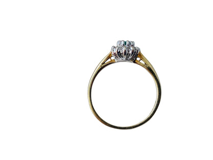 9ct Gold Emerald & Diamond Ring