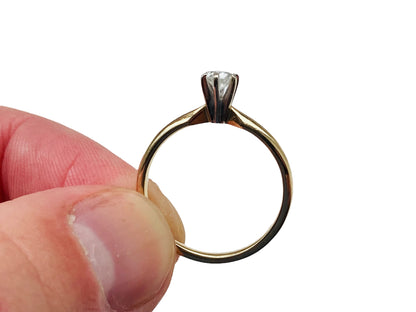 Vintage 14ct Gold Diamond Solitaire Ring