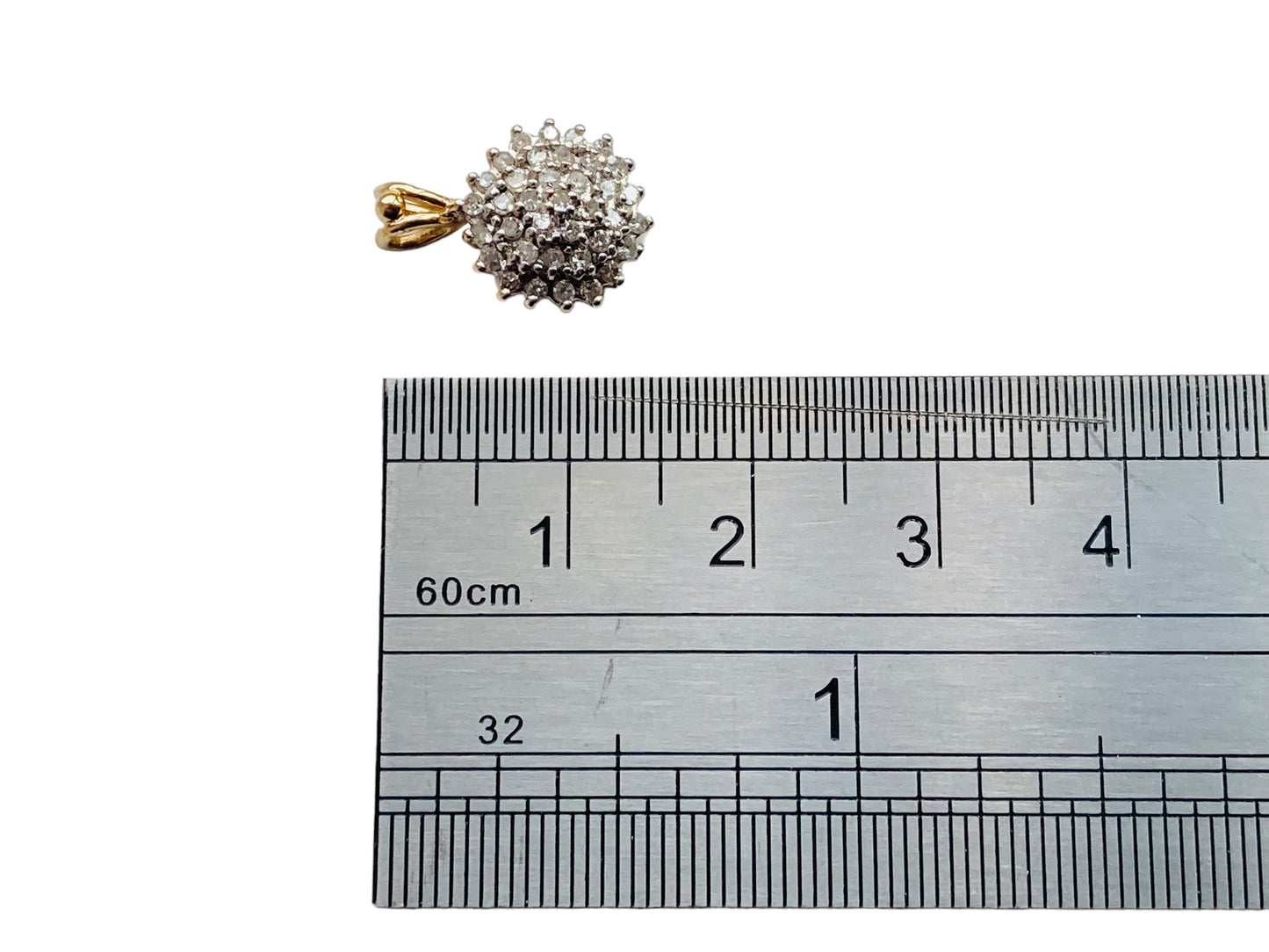 9ct Gold Diamond Cluster Pendant