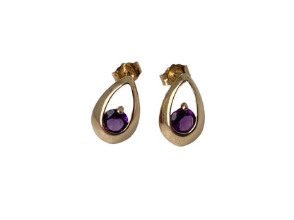 9ct Gold Amethyst Earrings