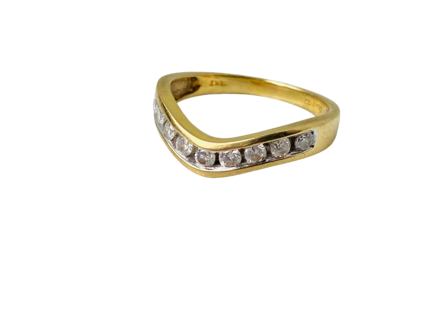 18ct Gold Diamond Wishbone Ring