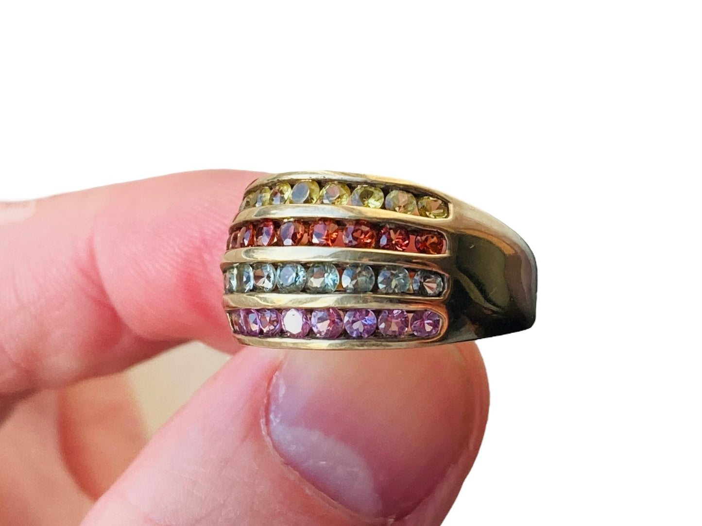 9ct Gold Multi-Coloured Sapphire Ring