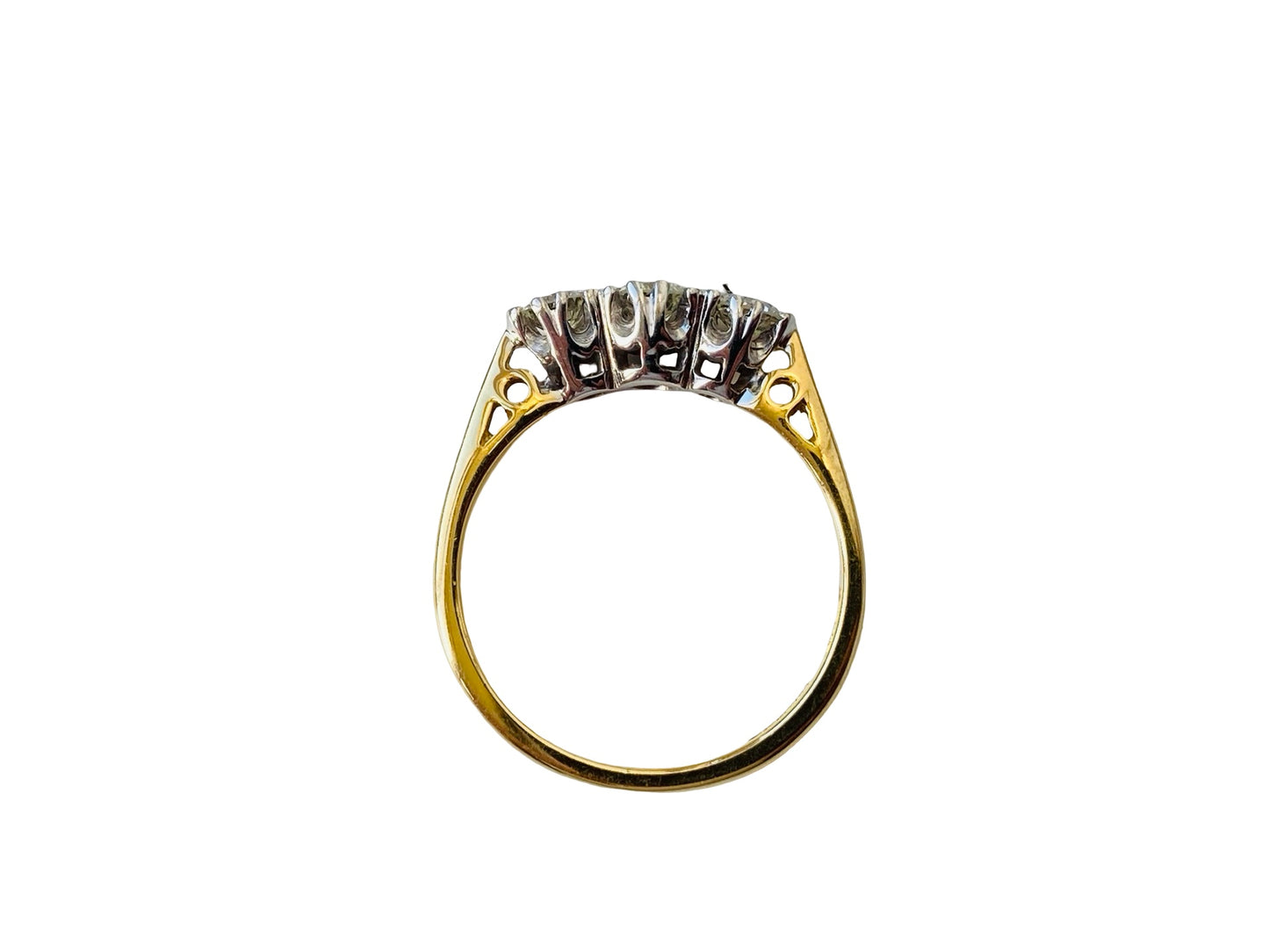 Vintage 18ct Gold Three-Stone Diamond Ring
