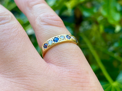 Vintage 18ct Gold Sapphire & Diamond Ring