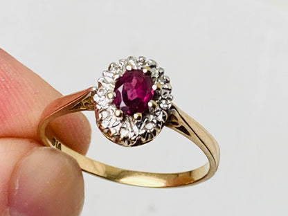 9ct Gold Tourmaline & Diamond Ring